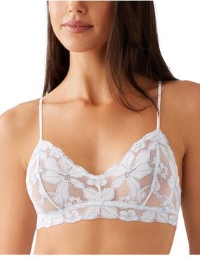 B. Tempt’d by Wacoal Feeling Famous Lace Bralette Floral White Blue Bridal